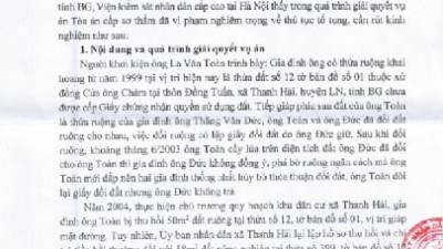 THÔNG BÁO RÚT KINH NGHIỆM ĐỐI VỚI BẢN ÁN HÀNH CHÍNH SƠ THẨM CÓ VI PHẠM BỊ HỦY ÁN