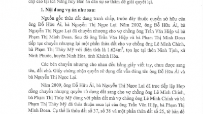THÔNG BÁO RÚT KINH NGHIỆM VỤ ÁN TRANH CHẤP QUYỀN SỬ DỤNG ĐẤT