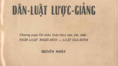 SÁCH DÂN LUẬT LƯỢC GIẢNG - QUYỂN I (TÁC GIẢ: VŨ VĂN MẪU)