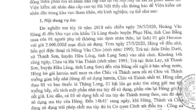 THÔNG BÁO RÚT KINH NGHIỆM VỀ VỤ ÁN PHẠM TỘI TRÀNG TRỮ TRÁI PHÉP CHẤT MA TÚY BỊ HỦY ĐỂ XÉT XỬ LẠI