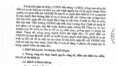 THÔNG BÁO RÚT KINH NGHIỆM TRONG NGHÀNH KIỂM SÁT THÔNG QUA HOẠT ĐỘNG ĐIỀU TRA, XÁC MINH CỦA CƠ QUAN ĐIỀU TRA VKSND TỐI CAO