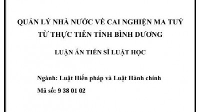LUẬN ÁN TIẾN SĨ: QUẢN LÝ NHÀ NƯỚC VỀ CAI NGHIỆN MA TUÝ TỪ THỰC TIỄN TỈNH BÌNH DƯƠNG 