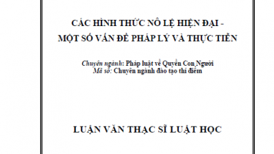LUẬN VĂN THẠC SĨ: CÁC HÌNH THỨC NÔ LỆ HIỆN ĐẠI - MỘT SỐ VẤN ĐỀ PHÁP LÝ VÀ THỰC TIỄN