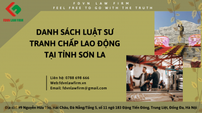 DANH SÁCH LUẬT SƯ TRANH CHẤP LAO ĐỘNG TẠI TỈNH SƠN LA