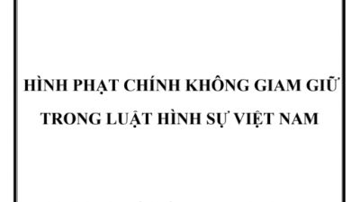 LUẬN ÁN TIẾN SĨ: HÌNH PHẠT CHÍNH KHÔNG GIAM GIỮ TRONG LUẬT HÌNH SỰ VIỆT NAM