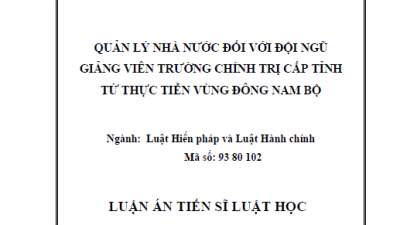 LUẬN ÁN TIẾN SĨ: QUẢN LÝ NHÀ NƯỚC ĐỐI VỚI ĐỘI NGŨ GIẢNG VIÊN TRƯỜNG CHÍNH TRỊ CẤP TỈNH TỪ THỰC TIỄN VÙNG ĐÔNG NAM BỘ
