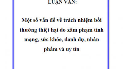 LUẬN VĂN THẠC SĨ: MỘT SỐ VẤN ĐỀ VỀ TRÁCH NHIỆM BỒI THƯỜNG THIỆT HẠI DO XÂM PHẠM TÍNH MẠNG, SỨC KHỎE, DANH DỰ, NHÂN PHẨM VÀ UY TÍN