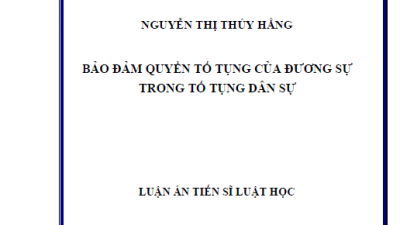 LUẬN ÁN TIẾN SĨ: BẢO ĐẢM QUYỀN TỐ TỤNG CỦA ĐƯƠNG SỰ TRONG TỐ TỤNG DÂN SỰ