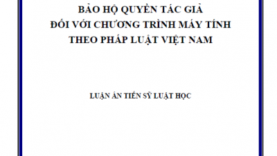 LUẬN ÁN TIẾN SĨ: BẢO HỘ QUYỀN TÁC GIẢ ĐỐI VỚI CHƯƠNG TRÌNH MÁY TÍNH THEO PHÁP LUẬT VIỆT NAM