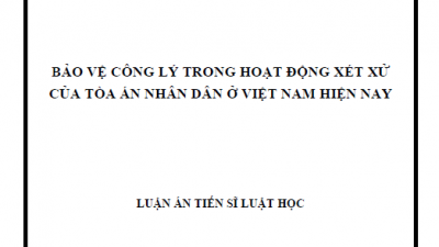 LUẬN ÁN TIẾN SĨ: BẢO VỆ CÔNG LÝ TRONG HOẠT ĐỘNG XÉT XỬ CỦA TÒA ÁN NHÂN DÂN Ở VIỆT NAM HIỆN NAY