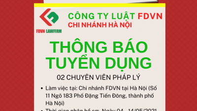 FDVN THÔNG BÁO TUYỂN DỤNG – CHI NHÁNH HÀ NỘI