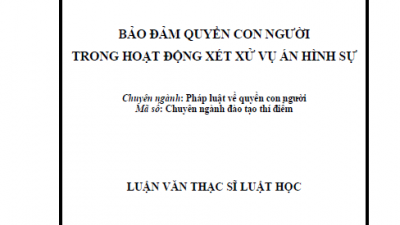 LUẬN VĂN THẠC SĨ: BẢO ĐẢM QUYỀN CON NGƯỜI TRONG HOẠT ĐỘNG XÉT XỬ VỤ ÁN HÌNH SỰ