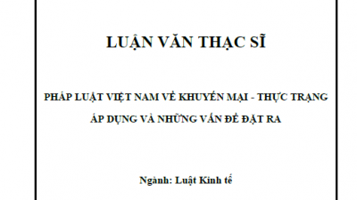 LUẬN VĂN THẠC SĨ: PHÁP LUẬT VIỆT NAM VỀ KHUYẾN MẠI - THỰC TRẠNG ÁP DỤNG VÀ NHỮNG VẤN ĐỀ ĐẶT RA
