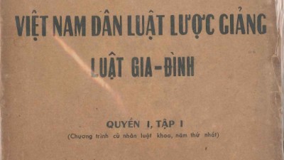 SÁCH VIỆT NAM DÂN LUẬT LƯỢC GIẢNG - LUẬT GIA ĐÌNH, QUYỂN I, TẬP I (TÁC GIẢ: VŨ VĂN MẪU)