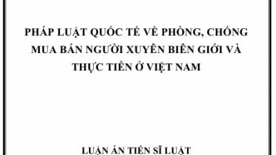 LUẬN ÁN TIẾN SĨ: PHÁP LUẬT QUỐC TẾ VỀ PHÒNG, CHỐNG MUA BÁN NGƯỜI XUYÊN BIÊN GIỚI VÀ THỰC TIỄN Ở VIỆT NAM