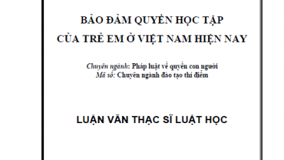 LUẬN VĂN THẠC SĨ: BẢO ĐẢM QUYỀN HỌC TẬP CỦA TRẺ EM Ở VIỆT NAM HIỆN NAY