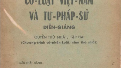 CỔ LUẬT VIỆT NAM VÀ TƯ PHÁP SỬ DIỄN GIẢNG - QUYỂN I, TẬP 2 (TÁC GIẢ VŨ VĂN MẪU)