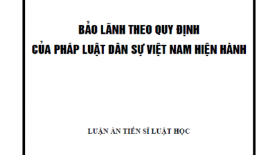 LUẬN ÁN TIẾN SĨ: BẢO LÃNH THEO QUY ĐỊNH CỦA PHÁP LUẬT DÂN SỰ VIỆT NAM HIỆN HÀNH