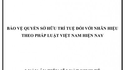 LUẬN ÁN TIẾN SĨ: BẢO VỆ QUYỀN SỞ HỮU TRÍ TUỆ ĐỐI VỚI NHÃN HIỆU  THEO PHÁP LUẬT VIỆT NAM HIỆN NAY 