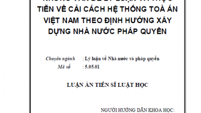 LUẬN ÁN TIẾN SĨ: NHỮNG VẤN ĐỀ LÝ LUẬN VÀ THỰC TIỄN VỀ CẢI CÁCH HỆ THỐNG TOÀ ÁN VIỆT NAM THEO ĐỊNH HƯỚNG XÂY DỰNG NHÀ NƯỚC PHÁP QUYỀN