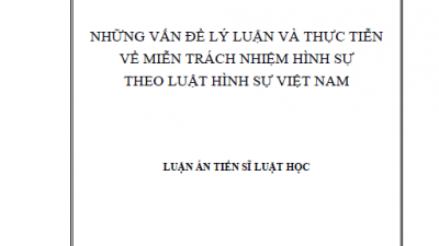 LUẬN ÁN TIẾN SĨ: NHỮNG VẤN ĐỀ LÝ LUẬN VÀ THỰC TIỄN VỀ MIỄN TRÁCH NHIỆM HÌNH SỰ THEO LUẬT HÌNH SỰ VIỆT NAM