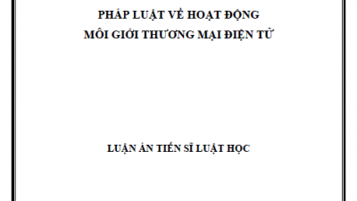 LUẬN ÁN TIẾN SĨ: PHÁP LUẬT VỀ HOẠT ĐỘNG MÔI GIỚI THƯƠNG MẠI ĐIỆN TỬ