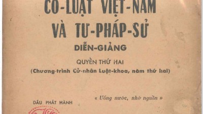 CỔ LUẬT VIỆT NAM VÀ TƯ PHÁP SỬ DIỄN GIẢNG - QUYỂN II (TÁC GIẢ VŨ VĂN MẪU)