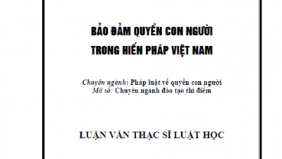 LUẬN VĂN THẠC SĨ: BẢO ĐẢM QUYỀN CON NGƯỜI TRONG HIẾN PHÁP VIỆT NAM