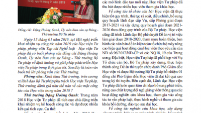 TẠP CHÍ NGHỀ LUẬT SỐ 01/2019