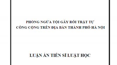 Luận án tiến sĩ: Phòng ngừa tội gây rối trật tự công cộng trên địa bàn thành phố hà nội