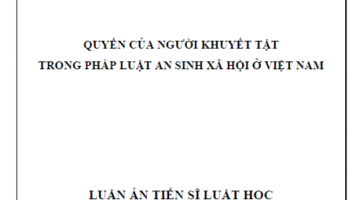 LUẬN ÁN TIẾN SĨ: QUYỀN CỦA NGƯỜI KHUYẾT TẬT TRONG PHÁP LUẬT AN SINH XÃ HỘI Ở VIỆT NAM