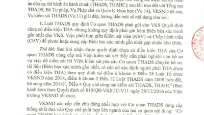 CÔNG VĂN SỐ 606/VKSTC-V11 GIẢI ĐÁP, HƯỚNG DẪN VỀ KHÓ KHĂN, VƯỚNG MẮC TRONG CÔNG TÁC KIỂM SÁT THI HÀNH ÁN DÂN SỰ, HÀNH CHÍNH