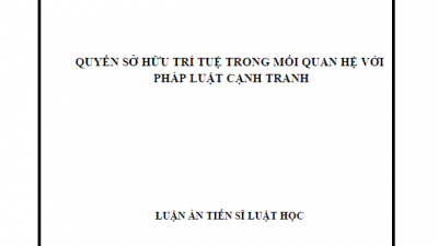 LUẬN ÁN TIẾN SĨ: QUYỀN SỞ HỮU TRÍ TUỆ TRONG MỐI QUAN HỆ VỚI PHÁP LUẬT CẠNH TRANH