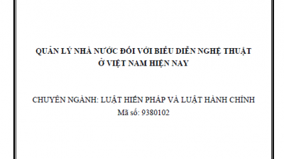 LUẬN ÁN TIẾN SĨ: QUẢN LÝ NHÀ NƯỚC ĐỐI VỚI BIỂU DIỄN NGHỆ THUẬT Ở VIỆT NAM HIỆN NAY
