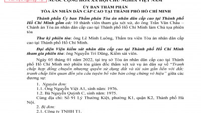 KINH NGHIỆM XÉT XỬ: QUYẾT ĐỊNH GIÁM ĐỐC THẨM HỦY BẢN ÁN SƠ THẨM, BẢN ÁN PHÚC THẨM VỤ ÁN TRANH CHẤP VỀ HỢP ĐỒNG CHUYỂN NHƯỢNG QUYỀN SỬ DỤNG ĐẤT VÀ TÀI SẢN GẮN LIỀN VỚI ĐẤT