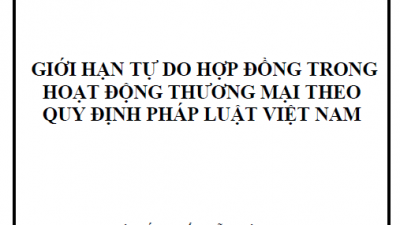 LUẬN ÁN TIẾN SĨ: GIỚI HẠN TỰ DO HỢP ĐỒNG TRONG HOẠT ĐỘNG THƯƠNG MẠI THEO QUY ĐỊNH PHÁP LUẬT VIỆT NAM
