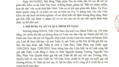 THÔNG BÁO SỐ 253/TB-VKSTC RÚT KINH NGHIỆM VỤ ÁN HÌNH SỰ HỘI ĐỒNG THẨM PHÁN TÒA ÁN NHÂN DÂN TỐI CAO GIÁM ĐỐC THẨM HỦY BẢN ÁN PHÚC THẨM VÀ SƠ THẨM ĐỂ XÉT XỬ LẠI