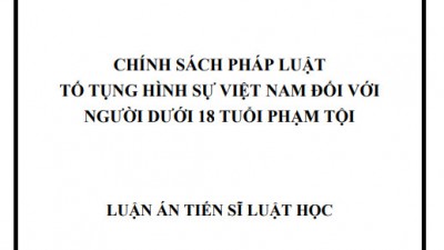 LUẬN ÁN TIẾN SĨ: CHÍNH SÁCH PHÁP LUẬT TỐ TỤNG HÌNH SỰ VIỆT NAM ĐỐI VỚI NGƯỜI DƯỚI 18 TUỔI PHẠM TỘI