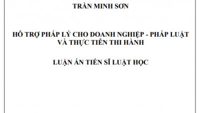 LUẬN ÁN TIẾN SĨ: HỖ TRỢ PHÁP LÝ CHO DOANH NGHIỆP - PHÁP LUẬT  VÀ THỰC TIỄN THI HÀNH