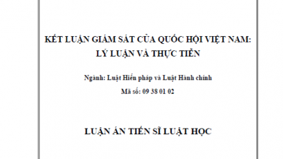 LUẬN ÁN TIẾN SĨ: KẾT LUẬN GIÁM SÁT CỦA QUỐC HỘI VIỆT NAM: LÝ LUẬN VÀ THỰC TIỄN