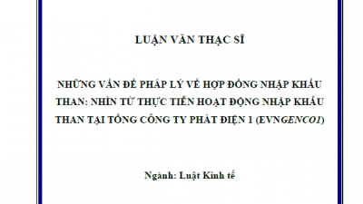 LUẬN VĂN THẠC SĨ: NHỮNG VẤN ĐỀ PHÁP LÝ VỀ HỢP ĐỒNG NHẬP KHẨU THAN: NHÌN TỪ THỰC TIỄN HOẠT ĐỘNG NHẬP KHẨU THAN TẠI TỔNG CÔNG TY PHÁT ĐIỆN 1 (EVNGENCO1)