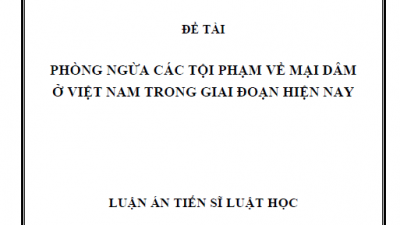 LUẬN ÁN TIẾN SĨ: PHÒNG NGỪA CÁC TỘI PHẠM VỀ MẠI DÂM Ở VIỆT NAM TRONG GIAI ĐOẠN HIỆN NAY