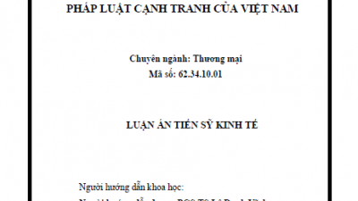 LUẬN ÁN TIẾN SĨ: GIẢI PHÁP NÂNG CAO HIỆU QUẢ THỰC THI PHÁP LUẬT CẠNH TRANH CỦA VIỆT NAM