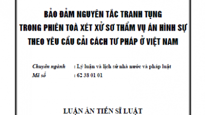 LUẬN ÁN TIẾN SĨ: BẢO ĐẢM NGUYÊN TẮC TRANH TỤNG TRONG PHIÊN TÒA XÉT XỬ SƠ THẨM VỤ ÁN HÌNH SỰ THEO YÊU CẦU CẢI CÁCH TƯ PHÁP Ở VIỆT NAM