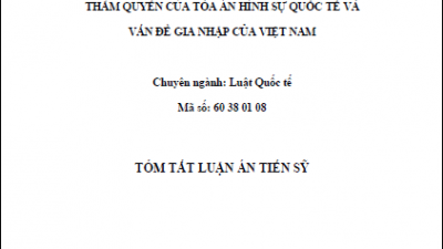 LUẬN ÁN TIẾN SĨ: THẨM QUYỀN CỦA TÒA ÁN HÌNH SỰ QUỐC TẾ VÀ VẤN ĐỀ GIA NHẬP CỦA VIỆT NAM (TÁC GIẢ: NGUYỄN THỊ XUÂN SƠN)