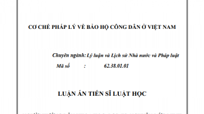 LUẬN ÁN TIẾN SĨ: CƠ CHẾ PHÁP LÝ VỀ BẢO HỘ CÔNG DÂN Ở VIỆT NAM