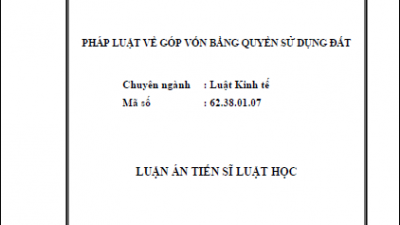 LUẬN ÁN TIẾN SĨ: PHÁP LUẬT VỀ GÓP VỐN BẰNG QUYỀN SỬ DỤNG ĐẤT (TÁC GIẢ: SỸ HỒNG NAM)