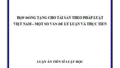 LUẬN ÁN TIẾN SĨ: HỢP ĐỒNG TẶNG CHO TÀI SẢN THEO PHÁP LUẬT VIỆT NAM - MỘT SỐ VẤN ĐỀ LÝ LUẬN VÀ THỰC TIỄN