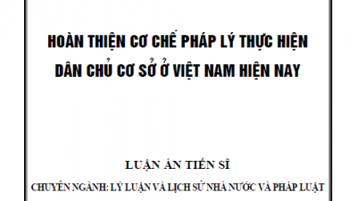 LUẬN ÁN TIẾN SĨ: HOÀN THIỆN CƠ CHẾ PHÁP LÝ THỰC HIỆN DÂN CHỦ CƠ SỞ Ở VIỆT NAM HIỆN NAY