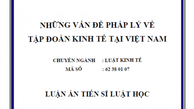 LUẬN ÁN TIẾN SĨ: NHỮNG VẤN ĐỀ PHÁP LÝ VỀ TẬP ĐOÀN KINH TẾ TẠI VIỆT NAM